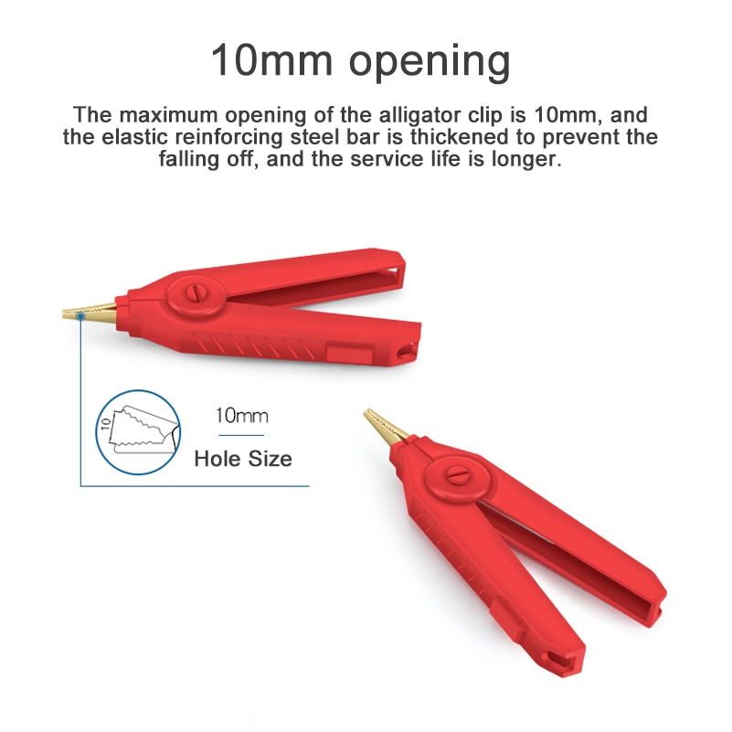 Tkdmr 15 stk alligator kelvin klips kobber gullbelagt lcr test klips klemme