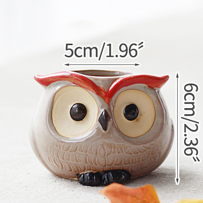 Strongwell Miniatuur Uil Bloempot Wastafel Bloempotten Fairy Tuin Potten Ornament Home Office Decor Succulent Groene Planten: 4