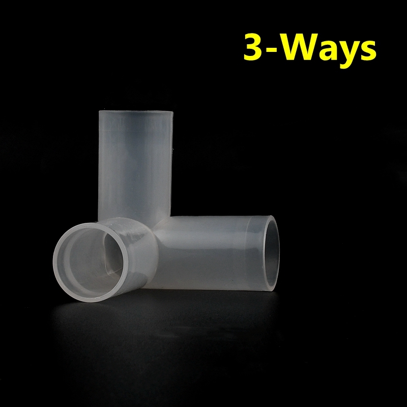 2 uds 9,8/12/13/16/19/20/22/25mm Tee Way cuatro vías codo recto estante armario gancho accesorios tienda jardín riego DIY: Plata / 3/8"