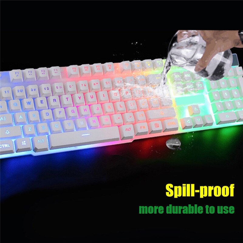 Wired LED Backlit Multimedia Ergonomic Usb Gaming Keyboard Mouse Combo Illuminated Optical Gamer Mouse Sets + Mouse Pad