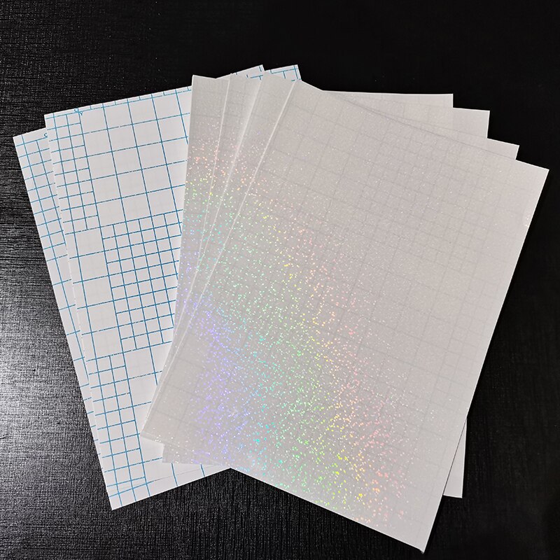 Cinta adhesiva de lámina de arena holográfica, 210x297 MM, estampado en en papel, 50 hojas, tarjeta de Color para paquete DIY