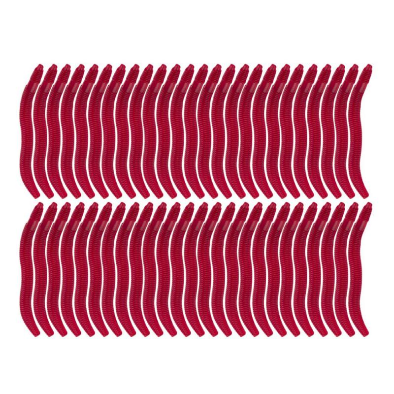 50PCS 4cm Worms Soft Baits Artificial Fishing Lure Lifelike Fishy Smell Red Soft Lures: Default Title