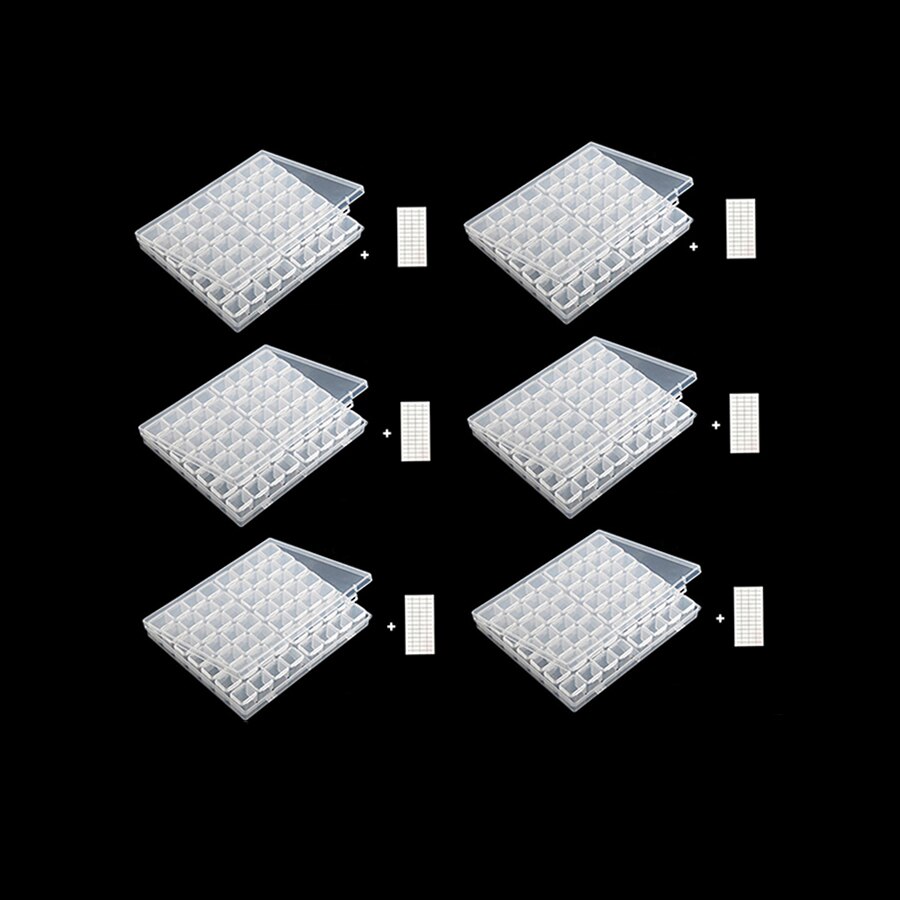 28/56/64 Grids Diamond Painting Storage Box Tool Accessories Bead Container Rhinestone Diamond Embroidery Stone Organizer: 6pc 56 white