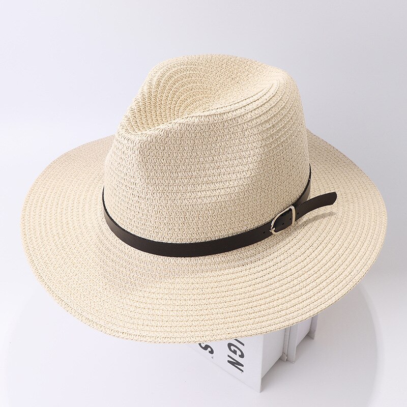 Lente zomer retro heren hoeden fedora's top jazz hoed volwassen bolhoeden dames klassieke zonnehoeden chapeau: Beige