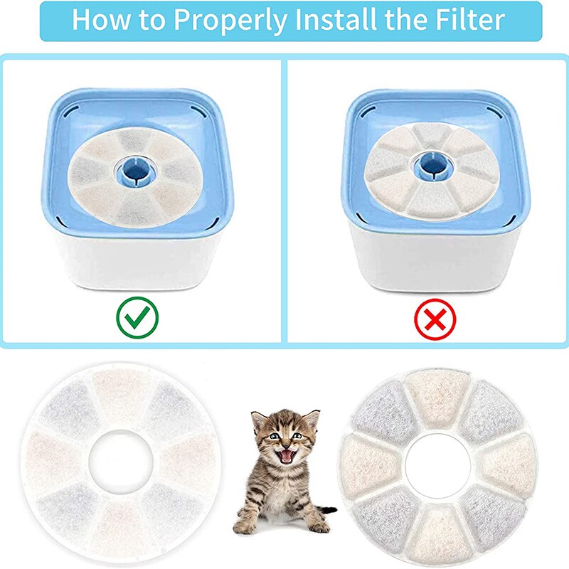 4/6/8/12pcs Pet Fountain Dispenser Filters Replacement Activated Carbon Filter Pet Cat Dog Water Drinking Filter Pet Supplies