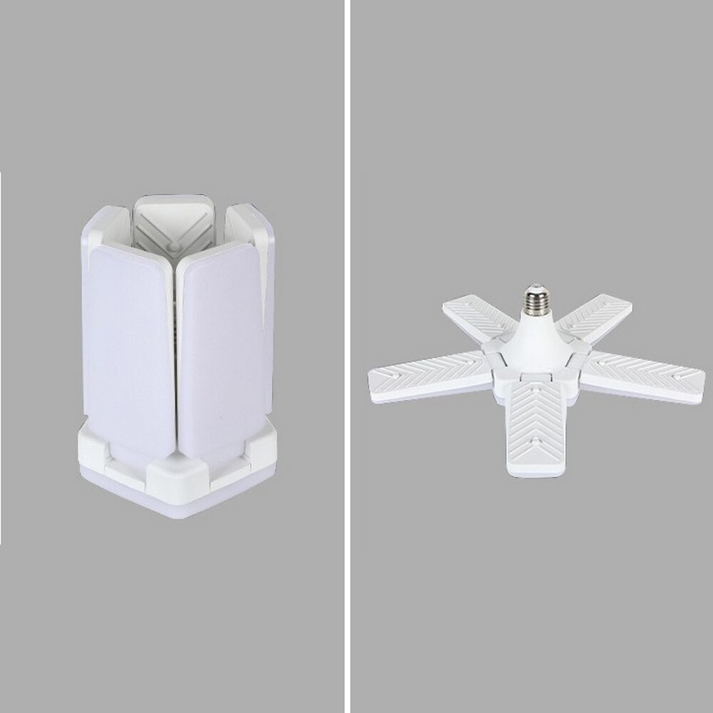 Super Bright Industrial Lighting E26 60W Led Light Bulb Garage 5-leaf Folding Deformable Lamp Fan for Warehouse Workshop Room