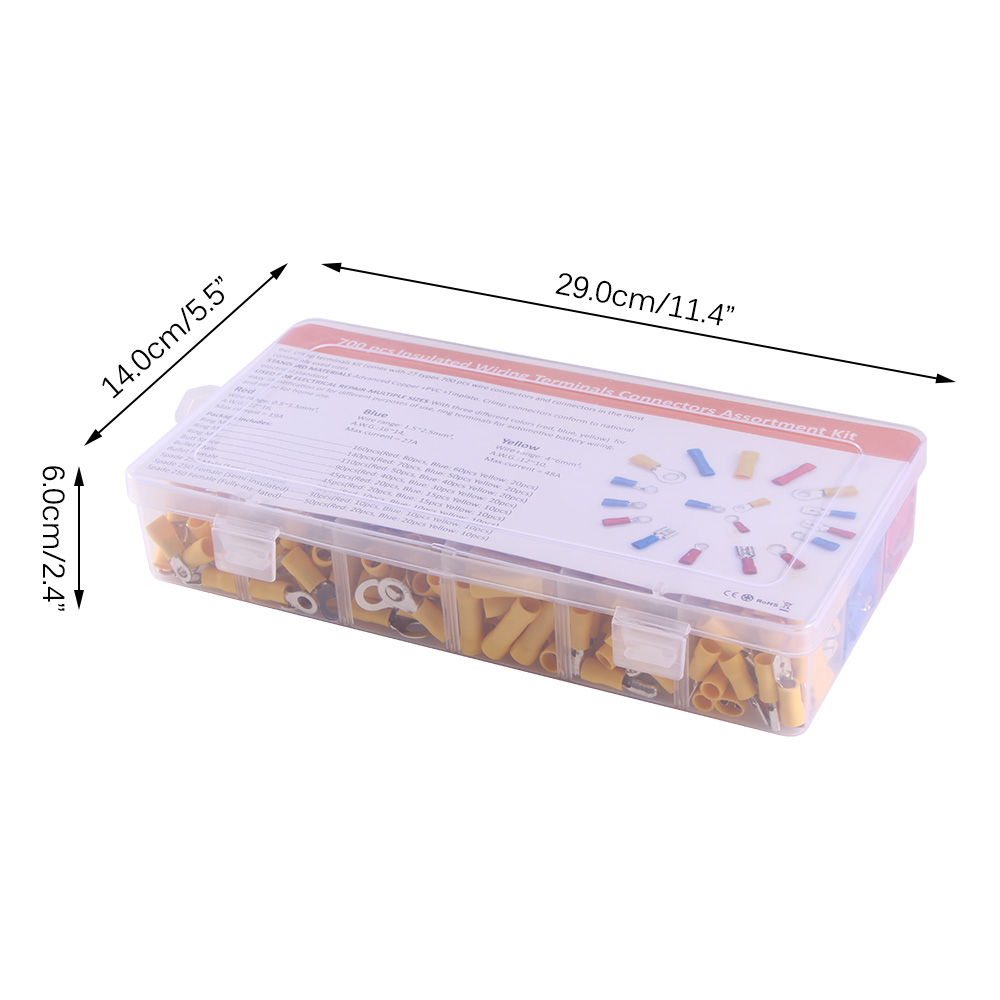 Tube Shape Insulated Car Auto Connectors Crimping pliers with 1200pcs terminals clamp tools