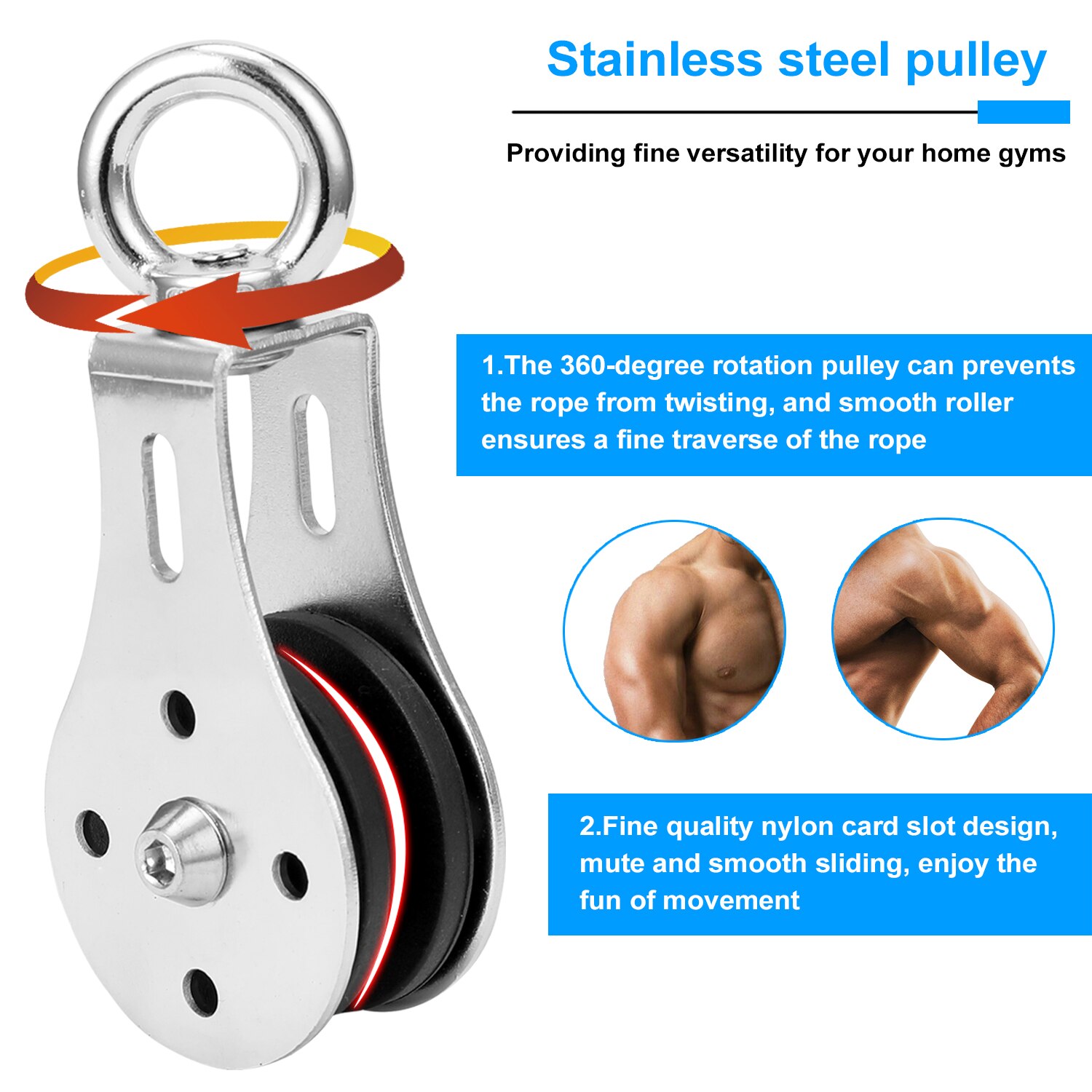 Fitness gør-det-selv remskive kabel maskine fastgørelsessystem læssestift løft gym træning arm biceps triceps håndtræningsudstyr