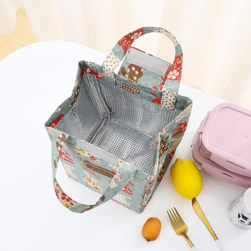 QQD Lunch Bag Multifunction Cooler Bag Multicolor Waterproof Women Hand Pack Thermal Breakfast Box Portable Picnic Causal Travel