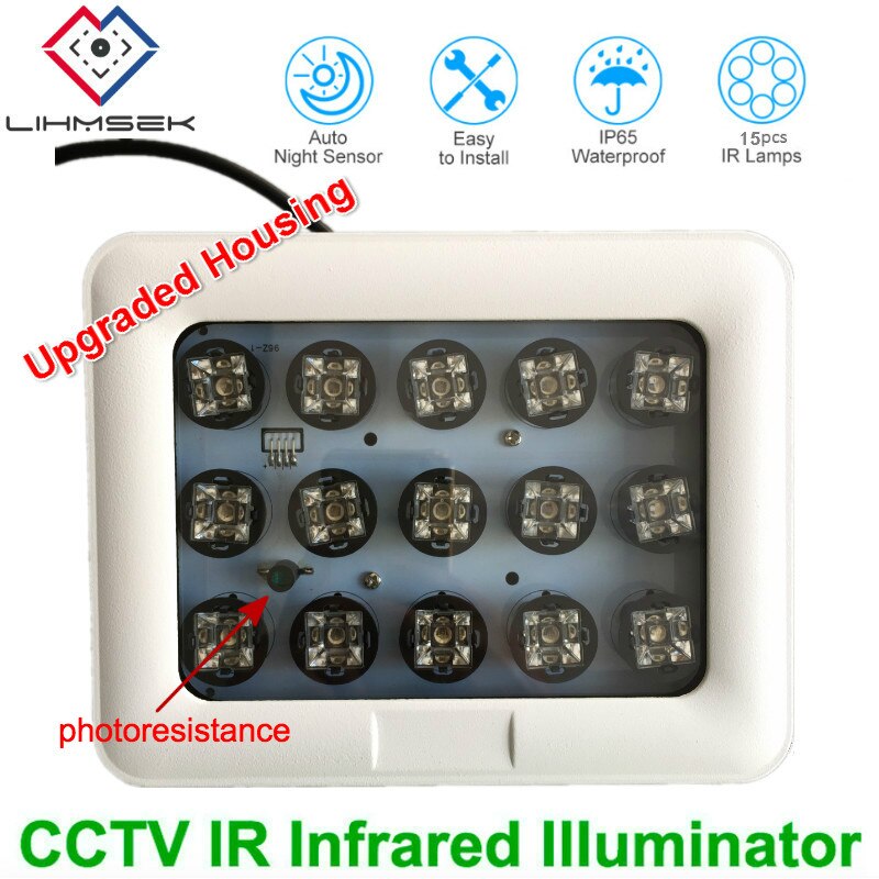 Lihmsek Long distance 100M 850nm infrared 15pcs high power IR LED illuminator Infrared assistant light for CCTV LPR ANPR Camera