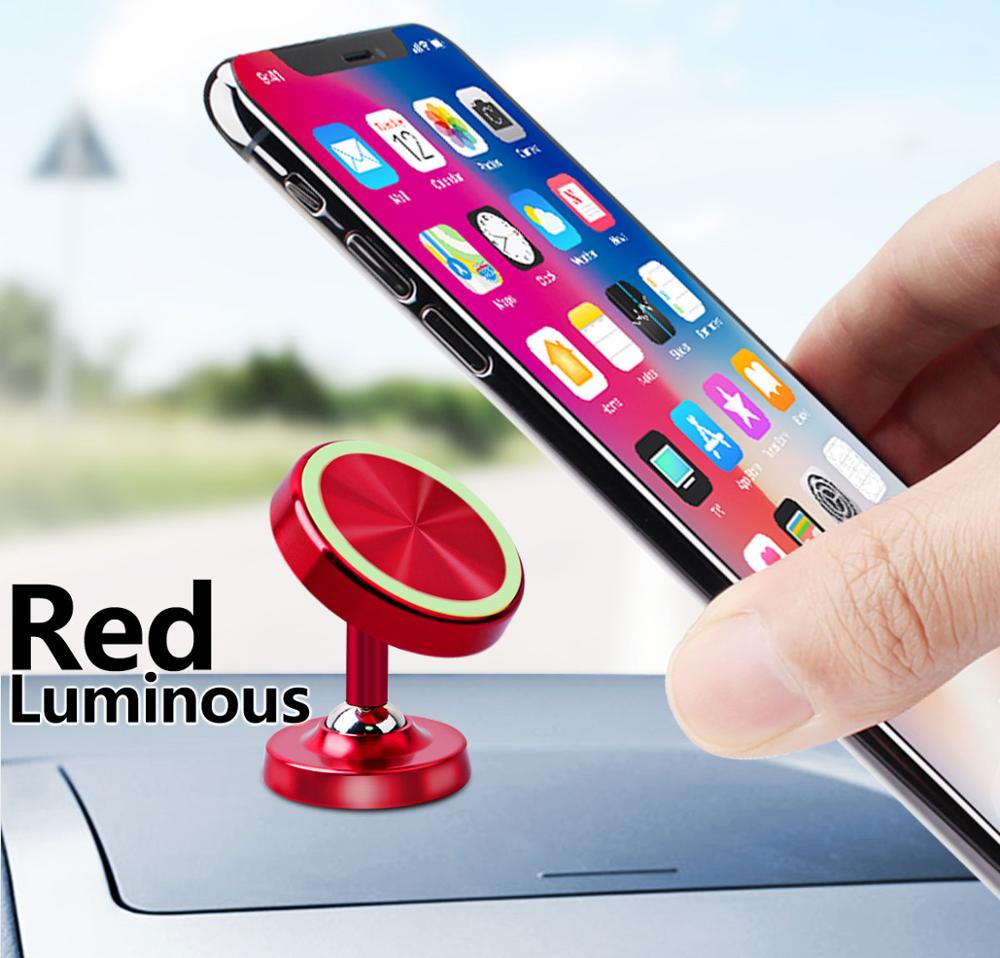 FONKEN Leucht Telefon Auto Halfter Zwei Weg Einstellen Auto Magnetische Halfter Magnet Adsorption Mobil Montieren Schlüssel Kabel Schreibtisch Steht: rot Luminous stand