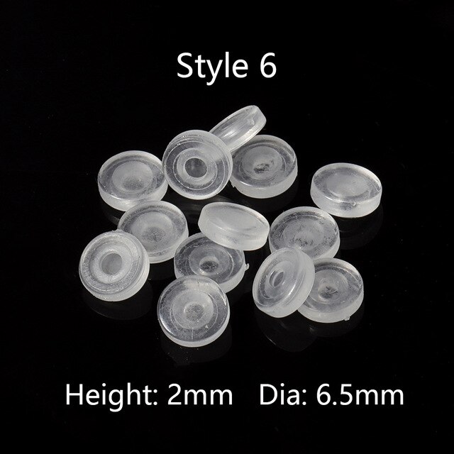 100pcs Silicone Earring Backs Rubber Ear Stoppers Eco-friendly Plastic Ear Backs for DIY Jewelry Making Ear Pin Plug Accessories: Style 6 - 50pcs