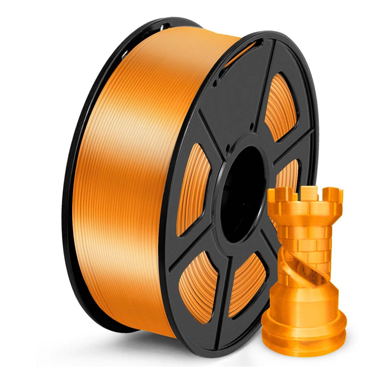 PLA Filament pla silk sffect 1KG For 3D Printers Filament 1.75MM 330M 2.2lbs Silk Texture Refills Biodegradable Material: SILK-ORANGE