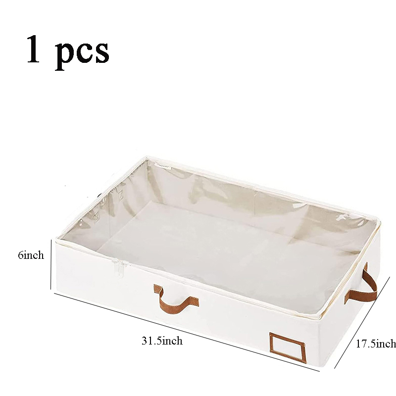 4 Pack Foldable Underbed Storage Box for Clothes Under Bed Clothes Organizer With Sturdy Structure and Ultra Thick Fabric: light green