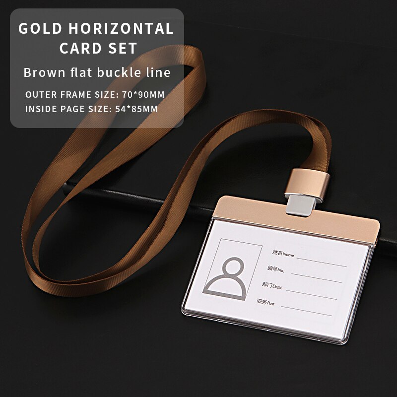 Anti-magnetisk kort kontor skole sygeplejerske adgangskort lanyard nøglering id kort holder aluminium legering akryl materiale: 4