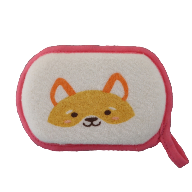 Baby Bad Spons Voor Kids Kinderen Peuters Pasgeborenen Volwassenen Cleaningtowel Borstel Zachte Bad Schuim Douche Spons: Fox rose red