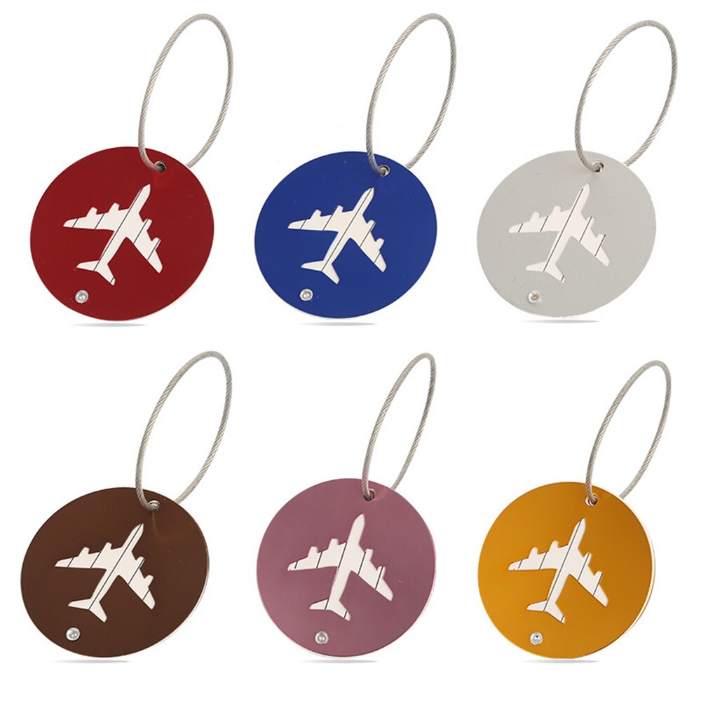 Aluminium Kofferlabels Koffer Label Naam Adres Id Zak Ronde Vorm Bagagelabel Reizen Accessoires 1 Pc
