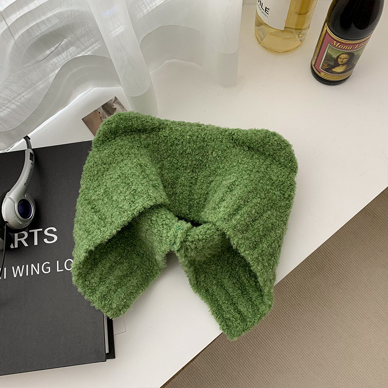 Japanse Kawaii Vrouwen Hoeden Schattige Beer Oren Pluche Mutsen Herfst En Winter Warm Gehoorbescherming Gebreide Touw Bommenwerper Hoed: Blauw