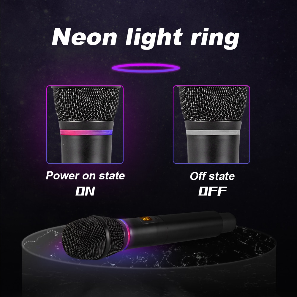 Wireless Microphone G-MARK X180 UHF Dynamic Karaoke Handheld Flash Match For Outdoor Church Party Home Show Meeting Stage