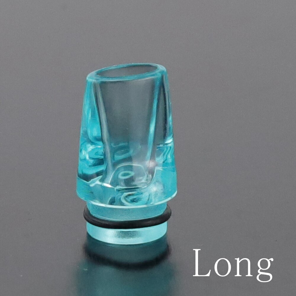 Flat Acrylic Plastic MTL 510 810 Drip Tip MouthPiece DripTip 810 For Atomizer RTA RBA RDA 8 Color: Cyan-Blue Long