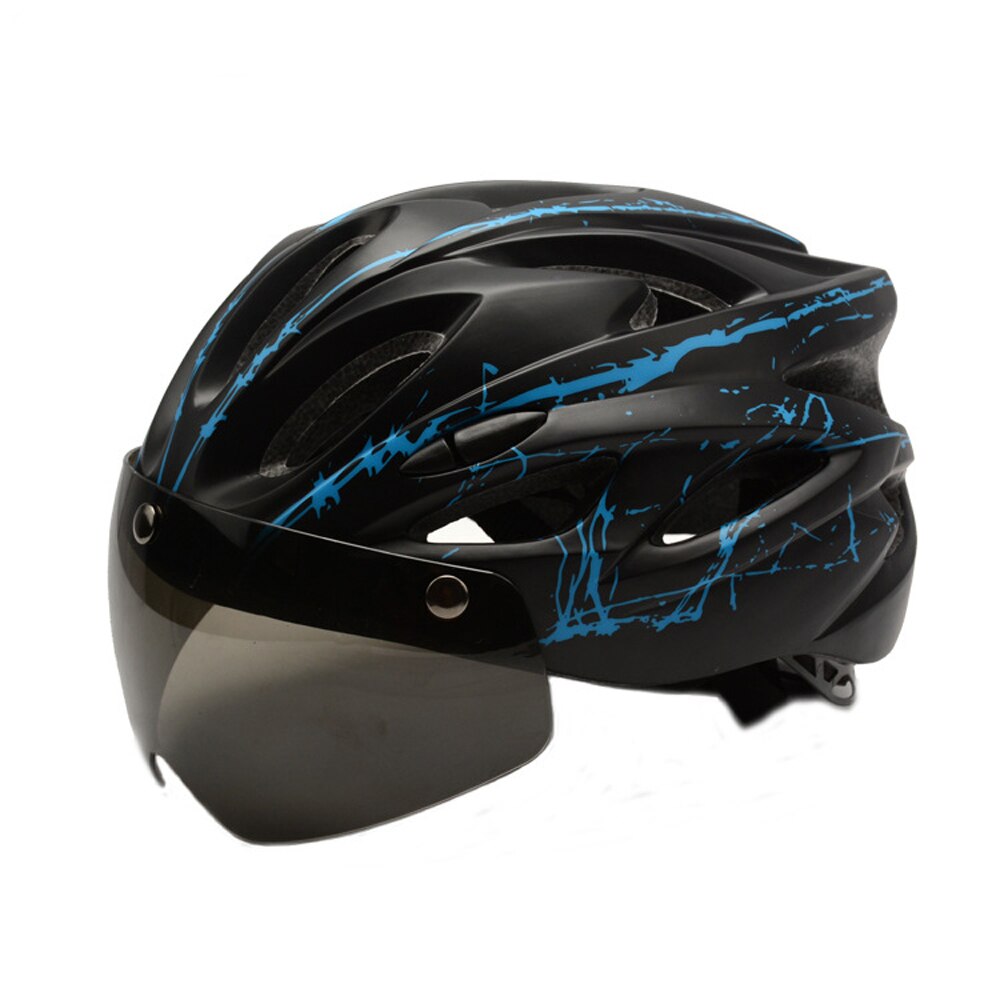 250g Fahrrad Helm Mit Brille Rennrad Fahrrad Sport Sicherheit Helm Reiten Männlichen Rennen in-Schimmel Zeitfahren Helm: B