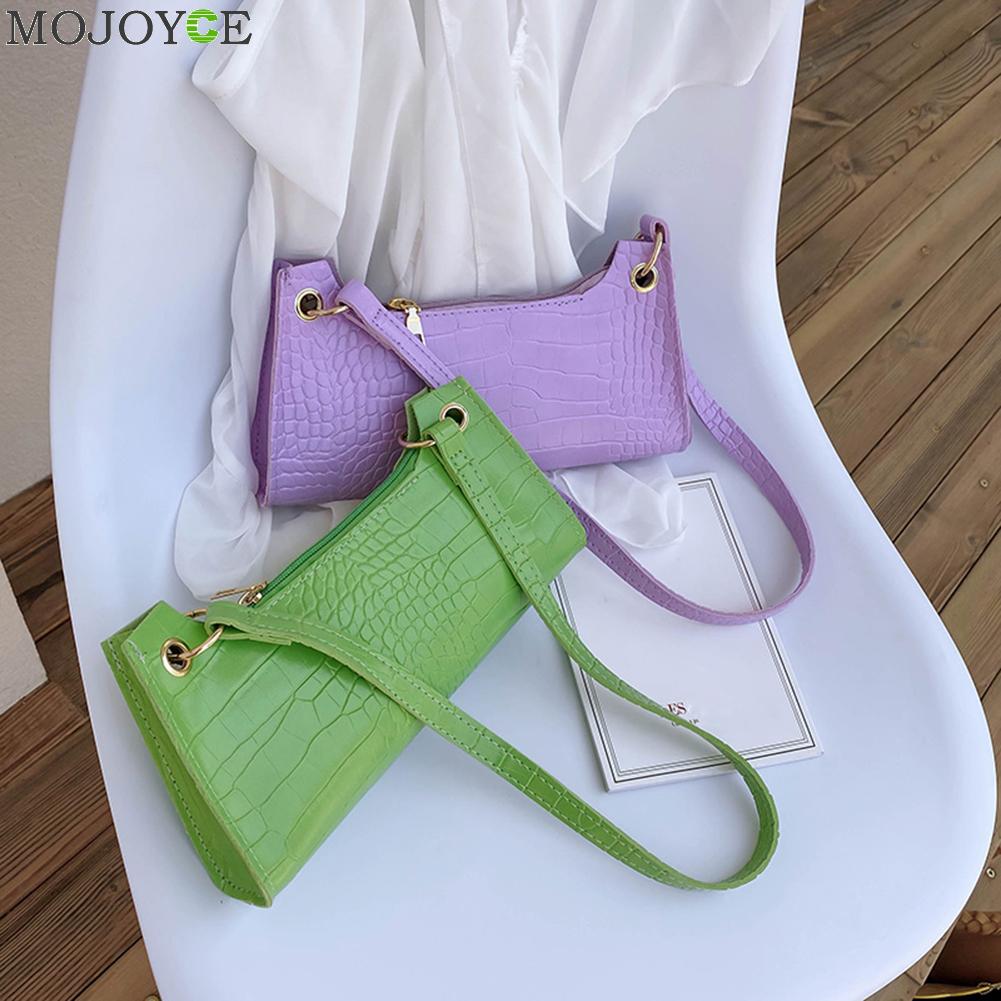 Casual Solid PU Leather Women Handbag Totes Female Small Zipper Shoulder Bags Popular Simple Female Daily Bag