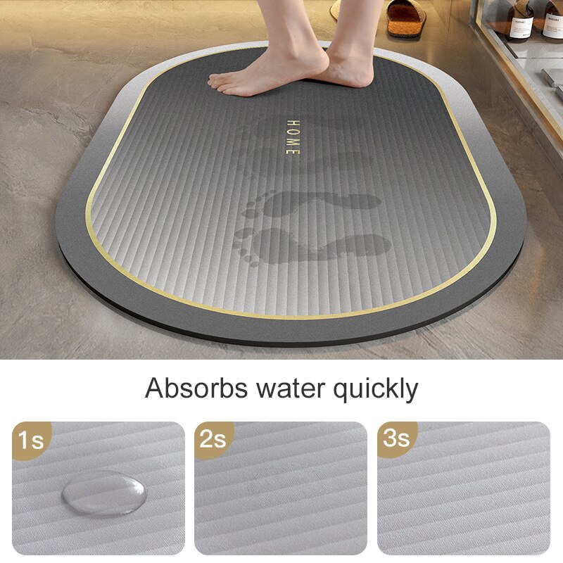 Non Slip Bath Mat Absorbent Quick Drying Diatom Mud Kitchen Floor Mats Bath Tub Side Area Rug Oil Proof Kitchen Entrance Doormat
