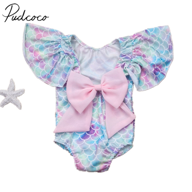 Märke småbarn spädbarn barn barn bebis flickor vågar trikot kostym badkläder baddräkt bikini set badrosett 6m-4t