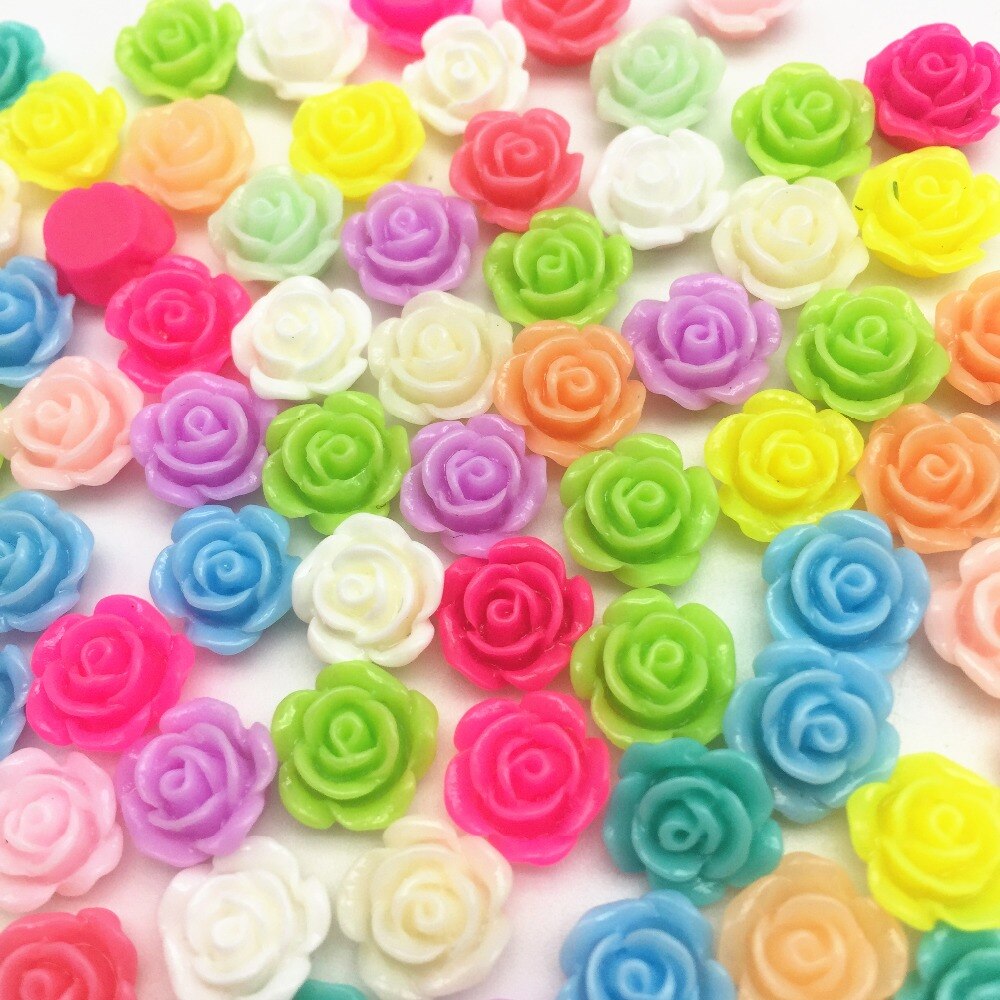 1000pcs Mixed 10mm Resin Flowers Crafts Flatbacks Cabochons Embellishents Cardmaking Scrapbooking