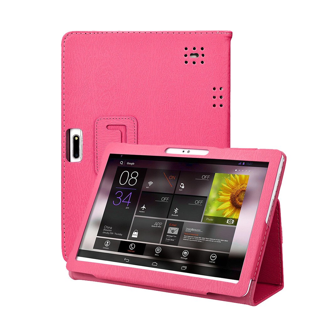 Universele 10 10.1 Inch Tablet Case Folio Stand Leather Stand Cover Case Voor 10 10.1 Inch Android Tablet PC Beschermende shell 729 #: D