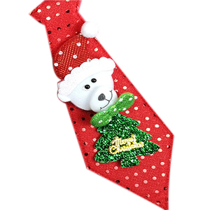 Corbata ostentosa de lentejuelas para niños y niñas, accesorios de Cosplay de Papá Noel, Elk, muñeco de nieve, de Navidad: Bear