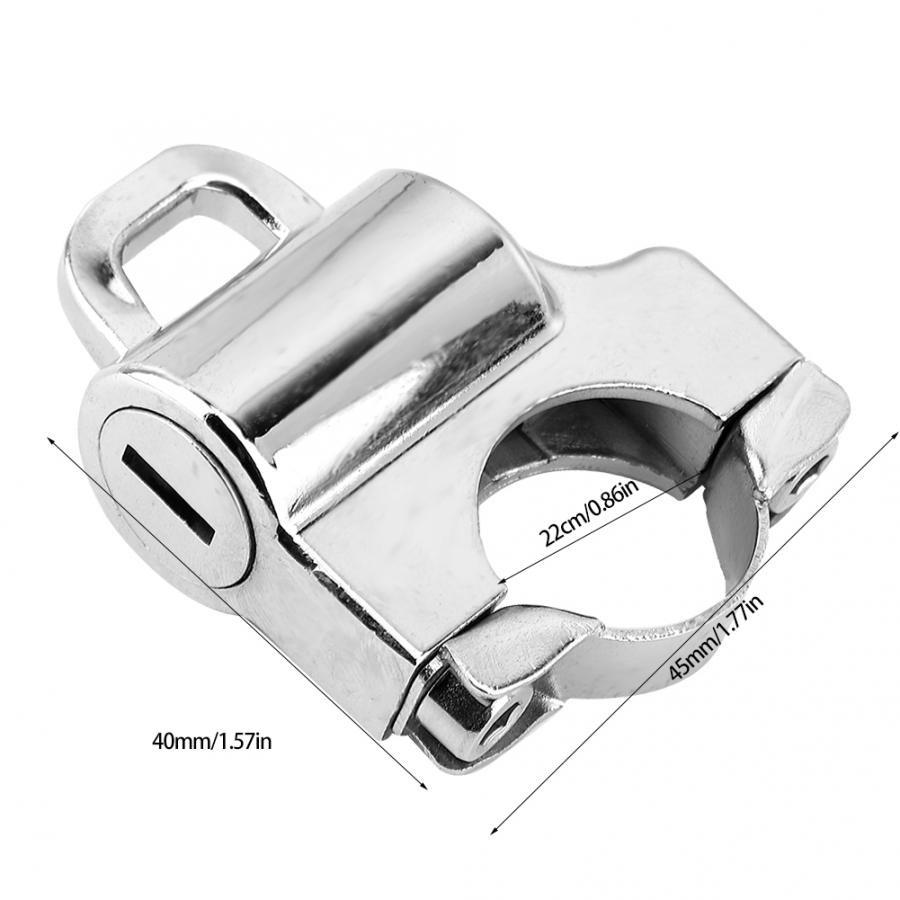 Universal Motorcycle Helmet Lock 22mm Handlebars Helmet Security Lock Padlock with 2 Keys for motorcycle with 22mm handlebar