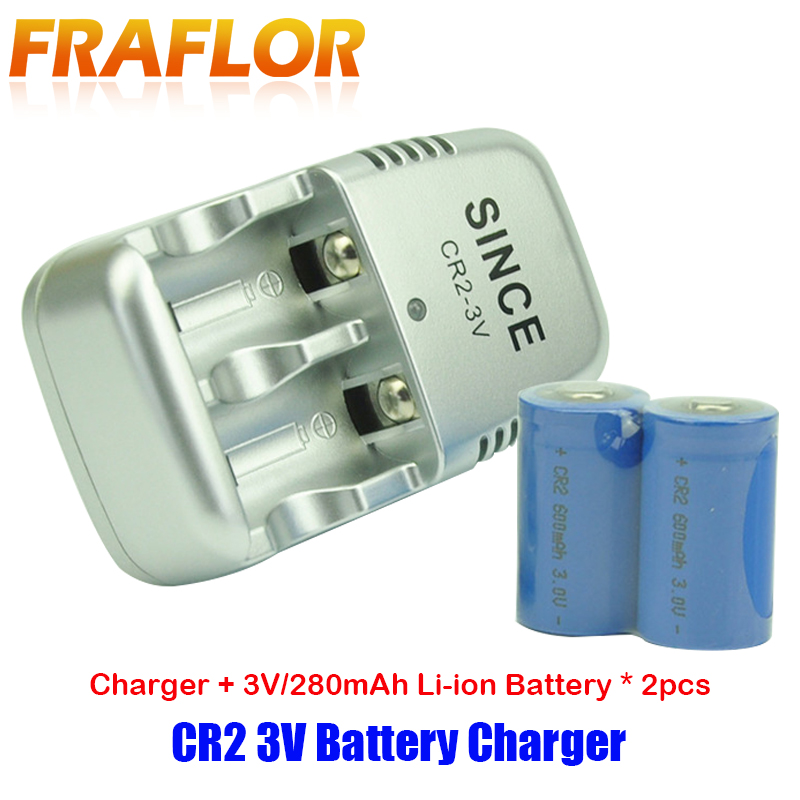 2 Stuks 3.0V CR2 Batterij 3V Li-Ion Oplaadbare Batterij Camera Batterijen + 1 Stuk CR2 Batterij Oplader Voor telescoop Camera