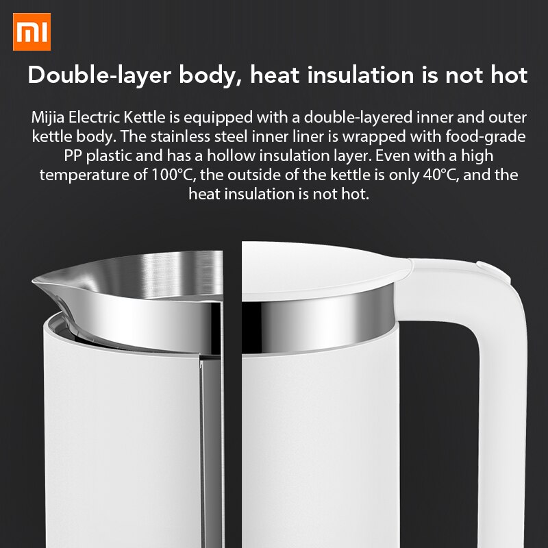 Xiaomi mijia elkedel элекрочайник 1.5l kapacitet vand konstant temperatur kontrol 304 rustfri stål indvendige pot flaske