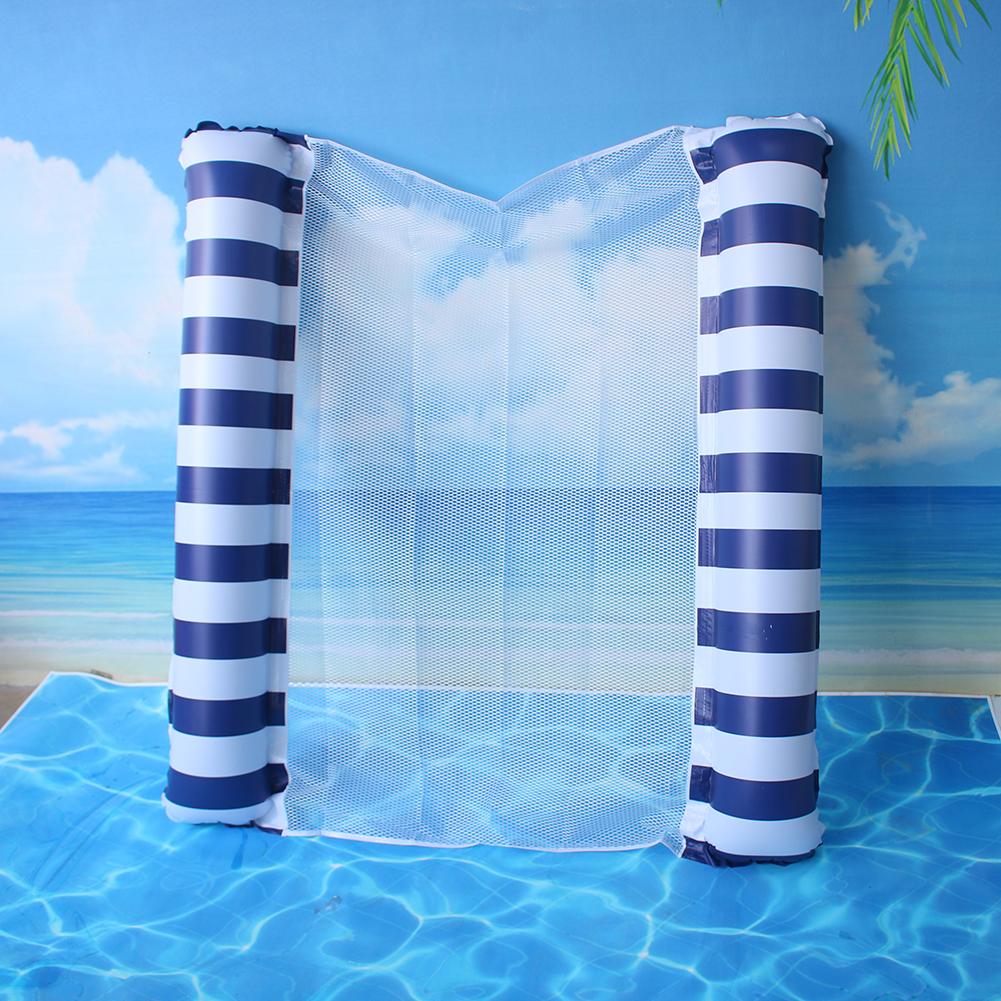PVC Wasser Hängematten Liege Streifen Gittergewebe Aufblasbare Schwimm Betten Stuhl Luft Matratze Outdooor Schwimmen matt Kissen Zubehör