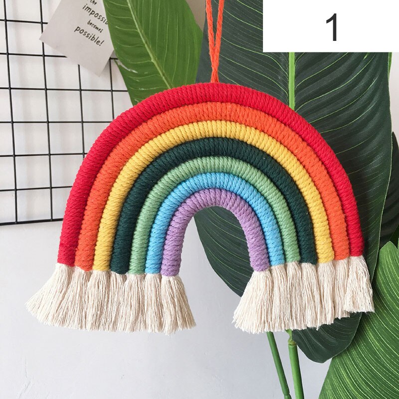 Nordic Kinderzimmer Regenbogen Moskito Netting Hängende Dekoration DIY Seil Regenbogen Wand Hängen Skandinavischen Baby Zimmer Dekoration: 1
