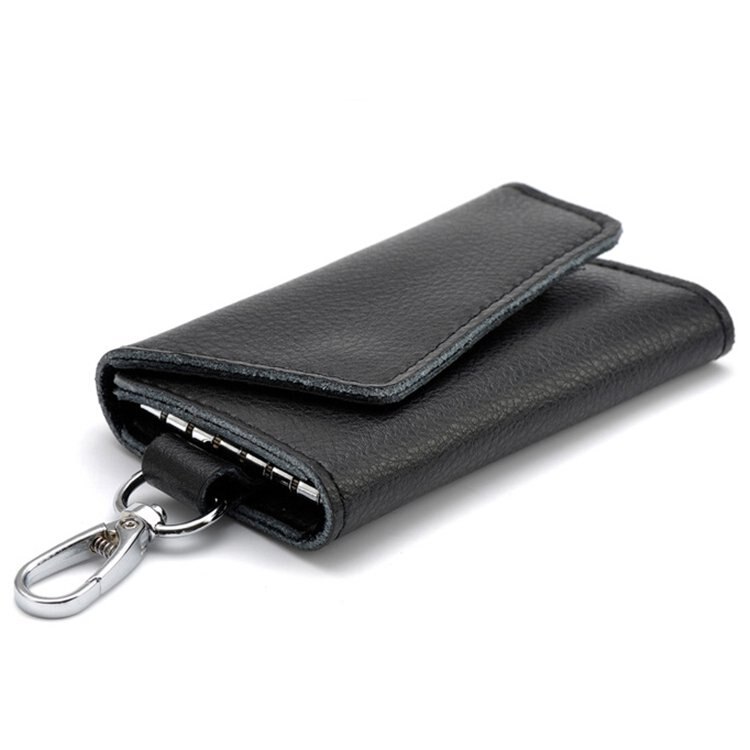 Sleutelhanger mannen vrouwen sleutelhanger organizer etui auto sleutel tas portemonnee huishoudster sleuteletui mini kaarthouder zwart