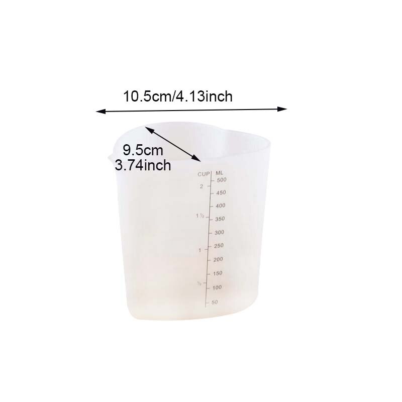 500 Ml Hartvormige Meten Siliconen Cups Voor Maatbeker Koken Hoge Temperatuur Weerstand Bakken Keuken Gereedschap
