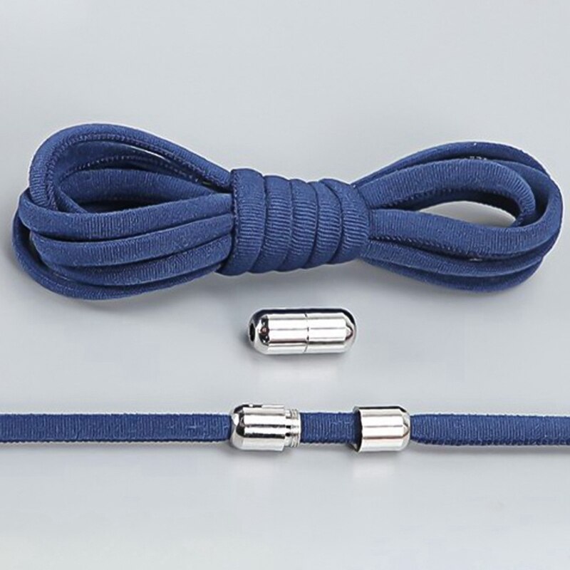 Elastische veters zonder strik, halve cirkelvormige veters voor kinderen en volwassenen, sneakers, snelle, luie veters met metalen slot, veters: Bl1