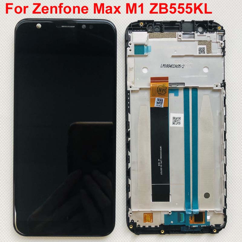 5.5 ''Voor Asus Zenfone Max M1 ZB555KL Lcd Display Panel Touch Screen Digitizer Glas Sensor Vergadering Vervangende Onderdelen + frame