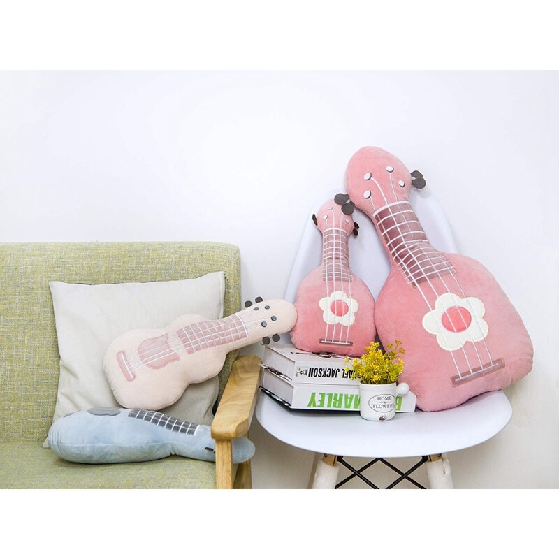 Simulation créative guitare en peluche jouets décoration de la maison bébé apaiser poupée doux oreiller coussin d'anniversaire