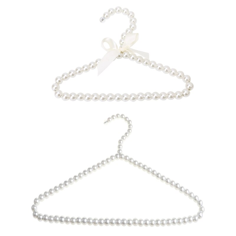 Cintre en plastique Imitation de perles pour vêtements, organisateur de stockage de robe et de manteau, support sec pour enfants et animaux domestiques