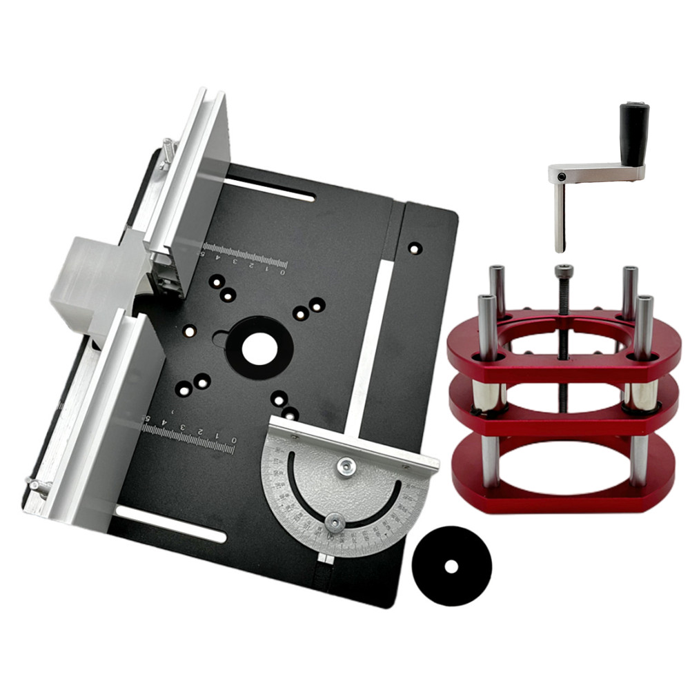 Aluminum Router Table Insert Plate Router Lift Kit for 65mm Diameter Motors Woodworking Workbench Trimmer Engraving Machine Tool: Blue