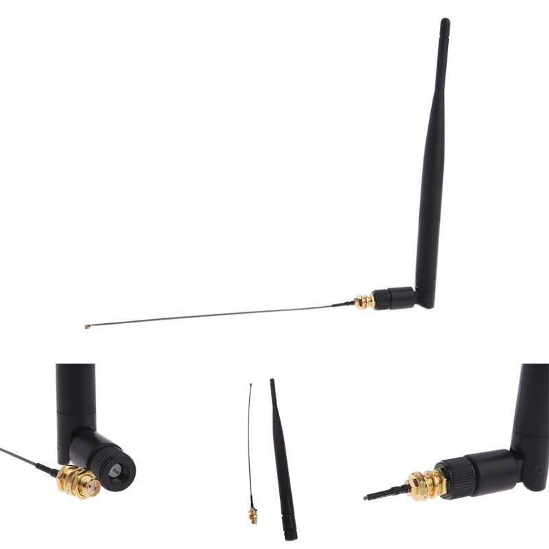 2.4GHz 5dBi Wifi Antenna PCI U.FL IPX to RP SMA Male Pigtail Extension Cable