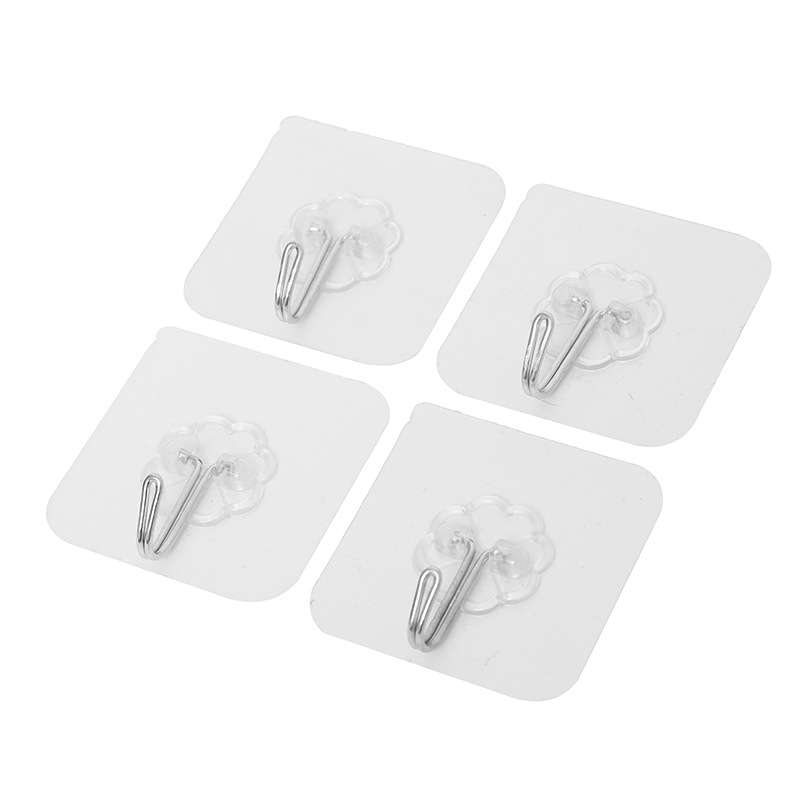 1-10 pezzi ganci autoadesivi resistenti in acciaio inossidabile trasparente appendiabiti per chiavi per cucina porta del bagno parete multifunzione