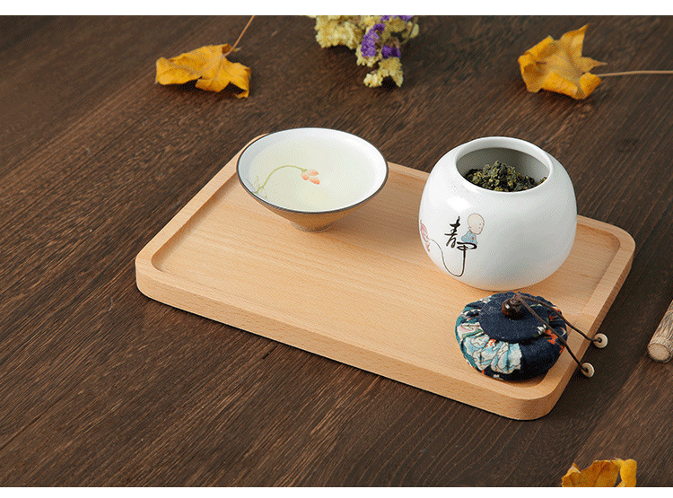 Beech Wood Cake Dishes Home Hotel School Dessert Serving Tray Wood Sushi Bread Plate Dinnerware Round/Square Wood Plate