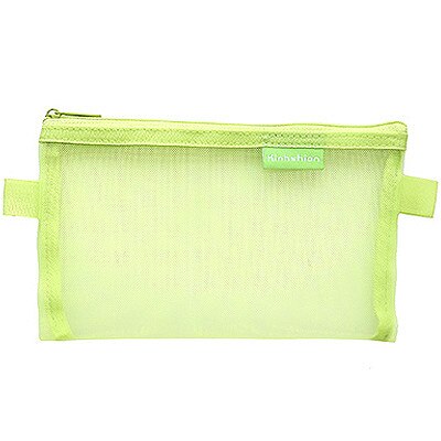 1 st enkel transparent mesh pennfodral kontor student pennfodral nylon skolmaterial färg penna box: 332
