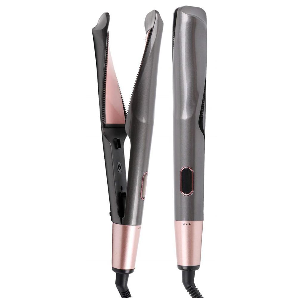 Hair Straightener 2 In 1 Straightening Curling Iron Ceramic Flat Iron Straightener Flat Irons: Black / AU