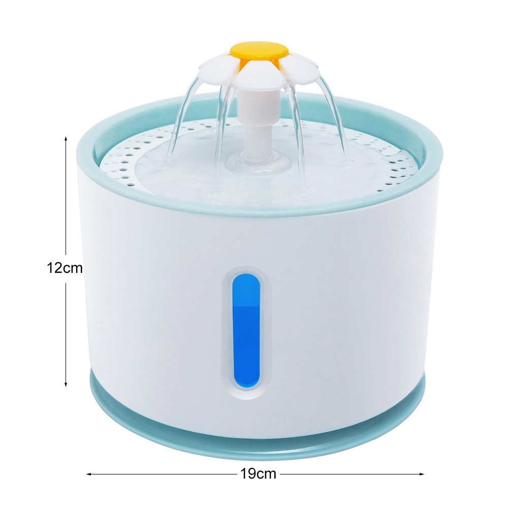 Grote drinkbak met veer, automatische waterfontein voor katten, waterdispenser voor katten, automatische voerbak, drinkfilter voor de zomer.