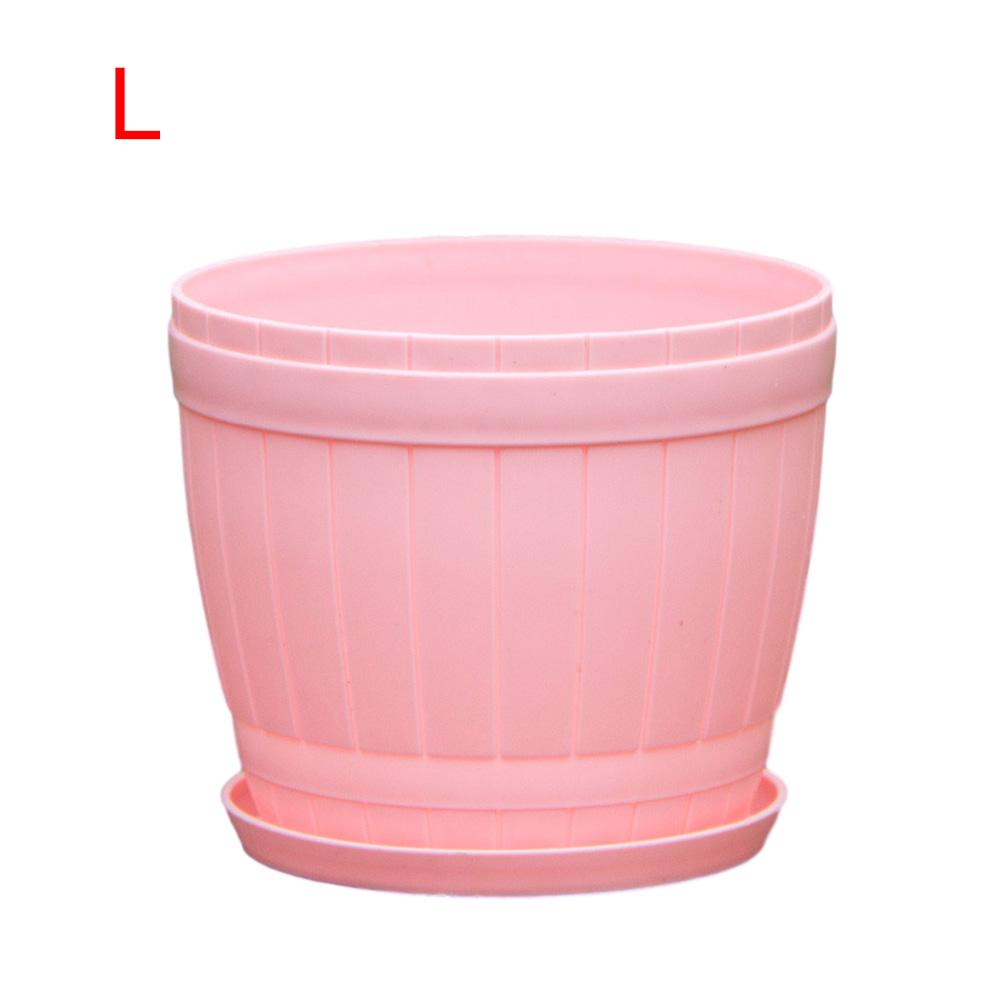 Planteur en plastique coloré Pot de fleur plaques ensemble Pots de plantes conteneurs de jardinage avec des trous de drainage garder le sol drainé et ventilé: Pink / Medium